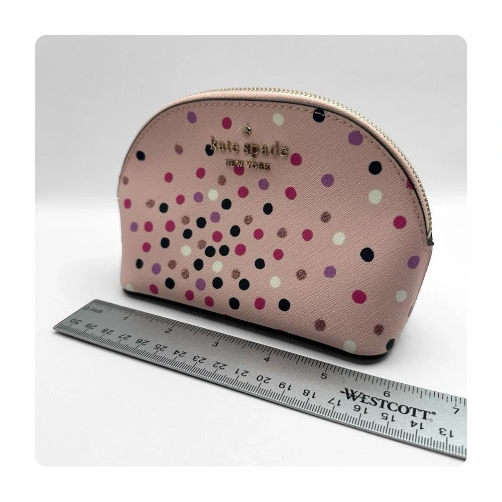 ★ Kate Spade Dome Cosmetic Pouch - Confetti Dot Pink ★